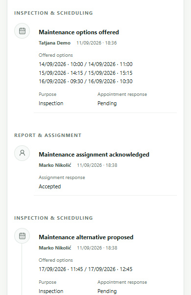 A traceable maintenance workflow